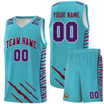 Custom Sky Blue Personalized Tiger Claw Pattern Sports Uniform Basketball Jersey | BuyFootballJersey