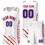 Custom White Personalized Tiger Claw Pattern Sports Uniform Basketball Jersey | BuyFootballJersey