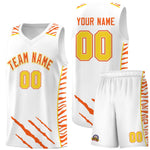 Custom White Personalized Tiger Claw Pattern Sports Uniform Basketball Jersey | BuyFootballJersey