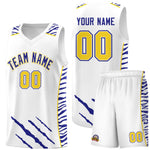 Custom White Personalized Tiger Claw Pattern Sports Uniform Basketball Jersey | BuyFootballJersey