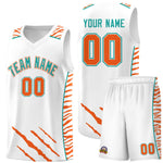 Custom White Personalized Tiger Claw Pattern Sports Uniform Basketball Jersey | BuyFootballJersey