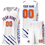 Custom White Personalized Tiger Claw Pattern Sports Uniform Basketball Jersey | BuyFootballJersey