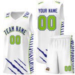Custom White Personalized Tiger Claw Pattern Sports Uniform Basketball Jersey | BuyFootballJersey