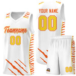 Custom White Personalized Tiger Claw Pattern Sports Uniform Basketball Jersey | BuyFootballJersey