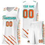 Custom White Personalized Tiger Claw Pattern Sports Uniform Basketball Jersey | BuyFootballJersey