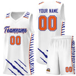 Custom White Personalized Tiger Claw Pattern Sports Uniform Basketball Jersey | BuyFootballJersey