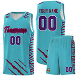 Custom Sky Blue Personalized Tiger Claw Pattern Sports Uniform Basketball Jersey | BuyFootballJersey
