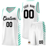 Custom White Bright Green Side Diamond Shapes Stripes Basketball Jersey | BuyFootballJersey