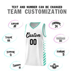 Custom White Bright Green Side Diamond Shapes Stripes Basketball Jersey | BuyFootballJersey