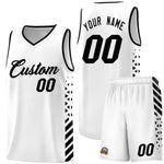 Custom White Black Side Diamond Shapes Stripes Basketball Jersey | BuyFootballJersey