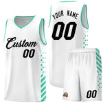 Custom White Bright Green Side Diamond Shapes Stripes Basketball Jersey | BuyFootballJersey