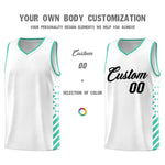 Custom White Bright Green Side Diamond Shapes Stripes Basketball Jersey | BuyFootballJersey
