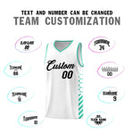 Custom White Bright Green Side Diamond Shapes Stripes Basketball Jersey | BuyFootballJersey