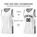 Custom White Black Side Diamond Shapes Stripes Basketball Jersey | BuyFootballJersey