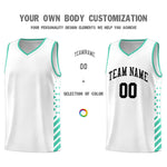 Custom White Bright Green Side Diamond Shapes Stripes Basketball Jersey | BuyFootballJersey