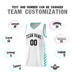 Custom White Bright Green Side Diamond Shapes Stripes Basketball Jersey | BuyFootballJersey