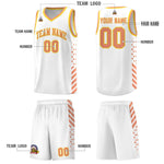 Custom White Light Orange Gold Side Diamond Shapes Stripes Basketball Jersey | BuyFootballJersey