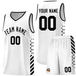 Custom White Black Side Diamond Shapes Stripes Basketball Jersey | BuyFootballJersey