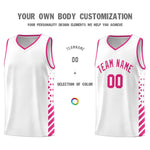 Custom White Rose Red Side Diamond Shapes Stripes Basketball Jersey | BuyFootballJersey