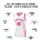 Custom White Rose Red Side Diamond Shapes Stripes Basketball Jersey | BuyFootballJersey