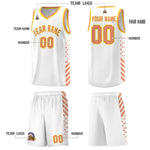 Custom White Light Orange Gold Side Diamond Shapes Stripes Basketball Jersey | BuyFootballJersey