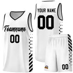 Custom White Black Side Diamond Shapes Stripes Basketball Jersey | BuyFootballJersey