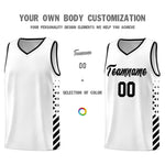 Custom White Black Side Diamond Shapes Stripes Basketball Jersey | BuyFootballJersey