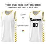 Custom White Old Gold Side Diamond Shapes Stripes Basketball Jersey | BuyFootballJersey