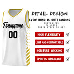 Custom White Old Gold Side Diamond Shapes Stripes Basketball Jersey | BuyFootballJersey