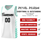 Custom White Bright Green Side Diamond Shapes Stripes Basketball Jersey | BuyFootballJersey