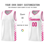 Custom White Rose Red Side Diamond Shapes Stripes Basketball Jersey | BuyFootballJersey