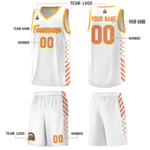 Custom White Light Orange Gold Side Diamond Shapes Stripes Basketball Jersey | BuyFootballJersey