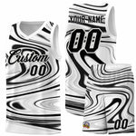 Custom White Black Graffiti Pattern Fluids Style Sports Uniform Basketball Jersey Sets | BuyFootballJersey