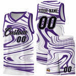 Custom White Purple Graffiti Pattern Fluids Style Sports Uniform Basketball Jersey Sets | BuyFootballJersey