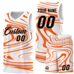 Custom White Orange Graffiti Pattern Fluids Style Sports Uniform Basketball Jersey Sets | BuyFootballJersey