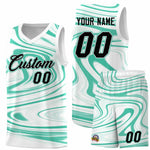 Custom White Bright Green Graffiti Pattern Fluids Style Sports Uniform Basketball Jersey Sets | BuyFootballJersey