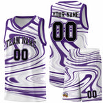 Custom White Purple Graffiti Pattern Fluids Style Sports Uniform Basketball Jersey Sets | BuyFootballJersey