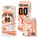 Custom White Orange Graffiti Pattern Fluids Style Sports Uniform Basketball Jersey Sets | BuyFootballJersey