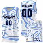 Custom White Light Blue Graffiti Pattern Fluids Style Sports Uniform Basketball Jersey Sets | BuyFootballJersey