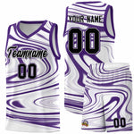 Custom White Purple Graffiti Pattern Fluids Style Sports Uniform Basketball Jersey Sets | BuyFootballJersey