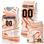 Custom White Orange Graffiti Pattern Fluids Style Sports Uniform Basketball Jersey Sets | BuyFootballJersey