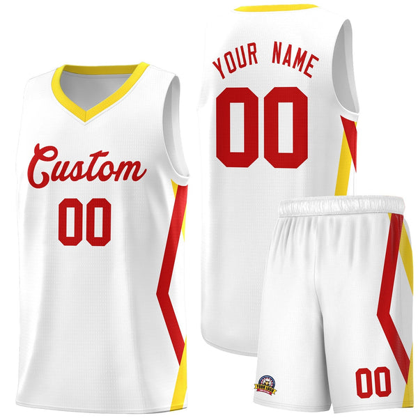 Custom White Side Rhombus Graffiti Pattern Sets Basketball Jersey | BuyFootballJersey