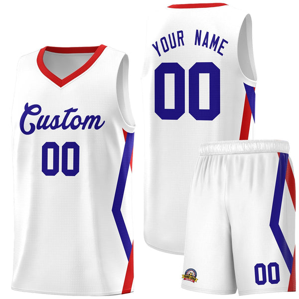 Custom White Side Rhombus Graffiti Pattern Sets Basketball Jersey | BuyFootballJersey