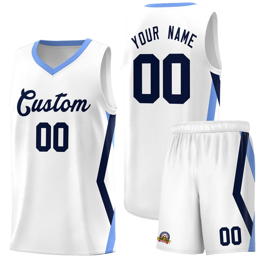 Custom White Side Rhombus Graffiti Pattern Sets Basketball Jersey | BuyFootballJersey