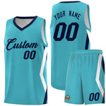Custom Sky Blue Side Rhombus Graffiti Pattern Sets Basketball Jersey | BuyFootballJersey