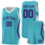 Custom Sky Blue Side Rhombus Graffiti Pattern Sets Basketball Jersey | BuyFootballJersey