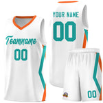 Custom White Side Rhombus Graffiti Pattern Sets Basketball Jersey | BuyFootballJersey