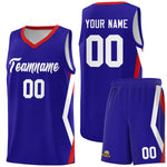 Custom Royal Side Rhombus Graffiti Pattern Sets Basketball Jersey | BuyFootballJersey