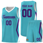 Custom Sky Blue Side Rhombus Graffiti Pattern Sets Basketball Jersey | BuyFootballJersey