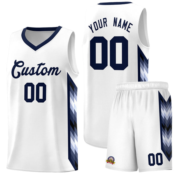 Custom White Mosaic Gradient Fashion Sports Uniform Basketball Jersey | BuyFootballJersey